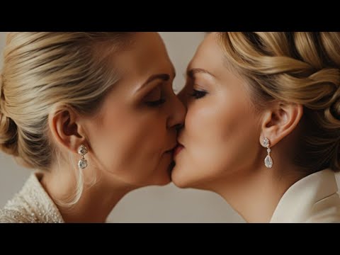 Mujeres mayores se besan con pasión besos lésbicos 😍 #lesbianas #maduras